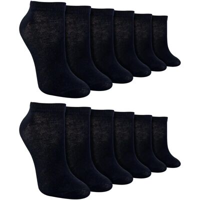 Sock Snob Kids Bamboe Trainersokken - 12 Paar - Zwart Sock Snob Kids Bamboe Trainersokken - 12 Paar - Zwart