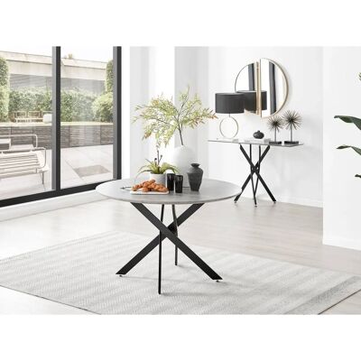 FurnitureboxUK Novara 120cm Round - Grey concrete - Dining Table FurnitureboxUK Novara 120cm Round - Grey concrete - Dining Table