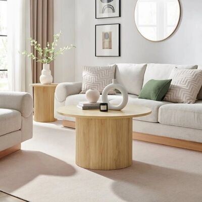 Furniturebox Uk Penrose Oak Effect 80cm Round Coffee Table - Coffee Table Furniturebox Uk Penrose Oak Effect 80cm Round Coffee Table - Coffee Table