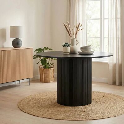 Furniturebox UK - Penrose - Black - 120cm Round - Table Furniturebox UK - Penrose - Black - 120cm Round - Table