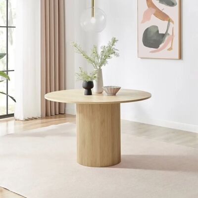 Furniturebox Uk Penrose Oak 120cm Round Wooden Pedestal Dining Table - Dining Table Furniturebox Uk Penrose Oak 120cm Round Wooden Pedestal Dining Table - Dining Table