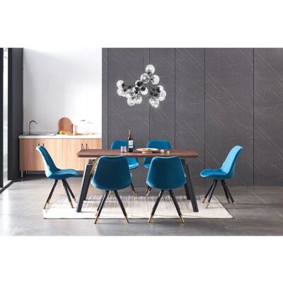 Life Interiors - Sofia Cosmo LUX - Blau - 6pc - Esstisch-Set Life Interiors - Sofia Cosmo LUX - Blau - 6pc - Esstisch-Set