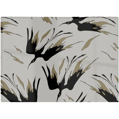 WRT Ltd Fire Bird Silhouettes Black and Gold Glass Chopping Board WRT Ltd Fire Bird Silhouettes Black and Gold Glass Chopping Board