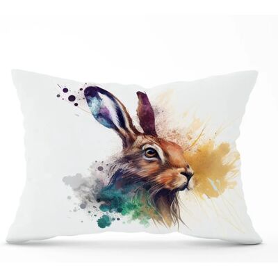 WRT Ltd - Hare Close Up Splashart - 45x45cm - Cushion WRT Ltd - Hare Close Up Splashart - 45x45cm - Cushion