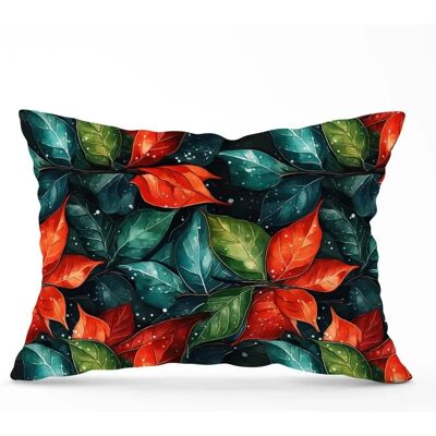 WRT Ltd - Christmas Watercolour Holly Leaf Cushions - 45cm x 45cm - Double-sided - Cushions WRT Ltd - Christmas Watercolour Holly Leaf Cushions - 45cm x 45cm - Double-sided - Cushions