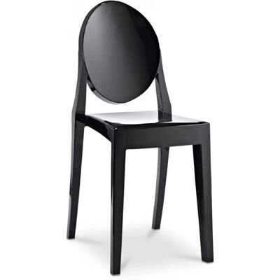 PRIVATEFLOOR Victoria Queen Translucent Black Dining Chair - Furniture PRIVATEFLOOR Victoria Queen Translucent Black Dining Chair - Furniture