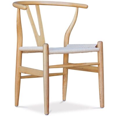PRIVATEFLOOR Natural Wood Scandinavian Dining Chair - Ergonomic Y-Shape PRIVATEFLOOR Natural Wood Scandinavian Dining Chair - Ergonomic Y-Shape