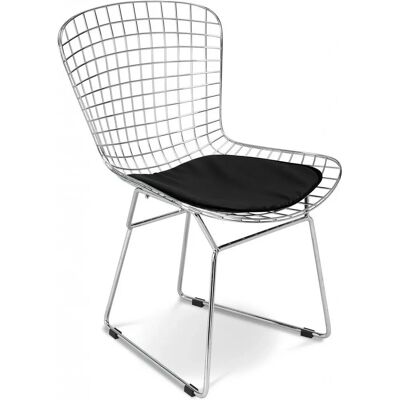 PRIVATEFLOOR Silla de Comedor Lived - Moderno, Cuero Vegano, Acero Pulido PRIVATEFLOOR Silla de Comedor Lived - Moderno, Cuero Vegano, Acero Pulido