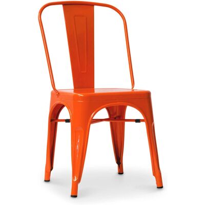 Silla de comedor de acero industrial PRIVATEFLOOR - Naranja Silla de comedor de acero industrial PRIVATEFLOOR - Naranja