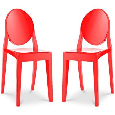 PRIVATEFLOOR Victoria Queen Rojo - Dining Chair - Red PRIVATEFLOOR Victoria Queen Rojo - Dining Chair - Red