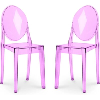 Privatefloor Victoria Queen Violeta transparent - dining chair - pack of 2 Privatefloor Victoria Queen Violeta transparent - dining chair - pack of 2