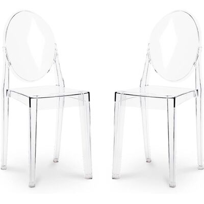 PRIVATEFLOOR Victoria Queen Transparent Dining Chair - Modern, Sturdy & Comfortable PRIVATEFLOOR Victoria Queen Transparent Dining Chair - Modern, Sturdy & Comfortable