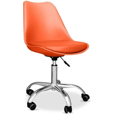 Silla de Oficina Naranja Giratoria con 6 Ruedas Silla de Oficina Naranja Giratoria con 6 Ruedas
