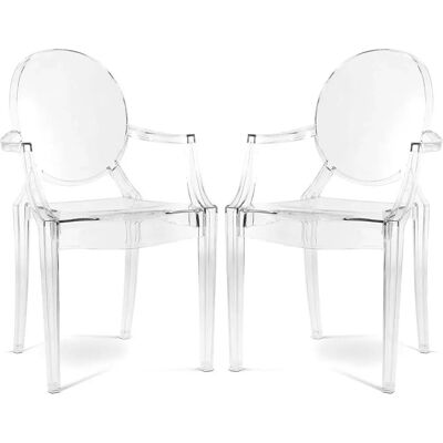 Privatefloor Louis xiv Transparent Armchair - Dining Chair Privatefloor Louis xiv Transparent Armchair - Dining Chair