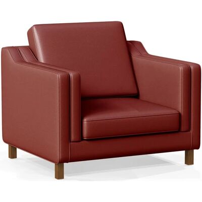 PRIVATEFLOOR Mattathais Leder-Sessel - Naturholz Beine PRIVATEFLOOR Mattathais Leder-Sessel - Naturholz Beine