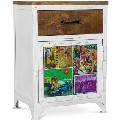 Privatefloor Colin Wood Nightstand - Industrial Style - 30x40x55cm Privatefloor Colin Wood Nightstand - Industrial Style - 30x40x55cm