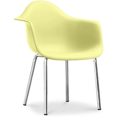 PRIVATEFLOOR Daxi Pastel Yellow Scandinavian Dining Chair - Dining Room Furniture PRIVATEFLOOR Daxi Pastel Yellow Scandinavian Dining Chair - Dining Room Furniture