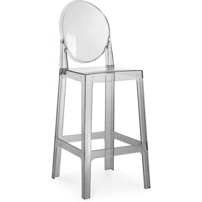 PRIVATEFLOOR Victoria Queen Transparent Gray Bar Stool - Bar Stool PRIVATEFLOOR Victoria Queen Transparent Gray Bar Stool - Bar Stool