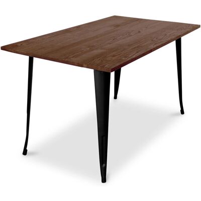PRIVATEFLOOR - Tavolo da pranzo rettangolare - Industriale - Legno & Acciaio - 140cm - 6 posti PRIVATEFLOOR - Tavolo da pranzo rettangolare - Industriale - Legno & Acciaio - 140cm - 6 posti