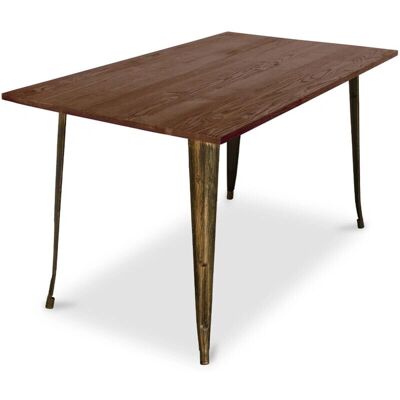 PRIVATEFLOOR PrivateTable - 140cm Industrial Wooden Dining Table - Bronze PRIVATEFLOOR PrivateTable - 140cm Industrial Wooden Dining Table - Bronze