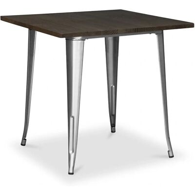 PRIVATEFLOOR Model 80 cm Dark Wood - Industrial Dining Table PRIVATEFLOOR Model 80 cm Dark Wood - Industrial Dining Table