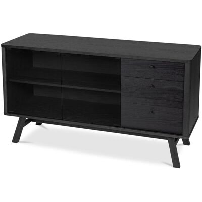 Privatefloor Nari Scandinavian Sideboard - Wood, Glass, MDF Privatefloor Nari Scandinavian Sideboard - Wood, Glass, MDF