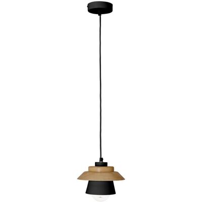 PRIVATEFLOOR Gerd Skandinavischer Stil Deckenlampe - Holz Metall - Schwarz PRIVATEFLOOR Gerd Skandinavischer Stil Deckenlampe - Holz Metall - Schwarz
