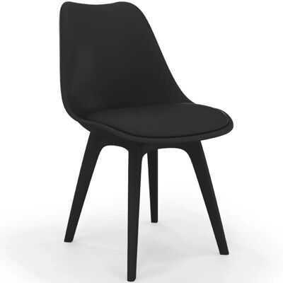 PRIVATEFLOOR Black Scandinavian Style Chair Denisse - Comfort & Elegance PRIVATEFLOOR Black Scandinavian Style Chair Denisse - Comfort & Elegance