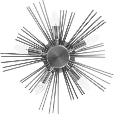 PRIVATEFLOOR Lydia Argento Lampada da Parete - 5 Lampadine - 50x50cm PRIVATEFLOOR Lydia Argento Lampada da Parete - 5 Lampadine - 50x50cm