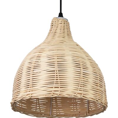 PRIVATEFLOOR Lámpara de Techo de Bambú con Diseño en Madera Natural - Estilo Boho - 30cm PRIVATEFLOOR Lámpara de Techo de Bambú con Diseño en Madera Natural - Estilo Boho - 30cm