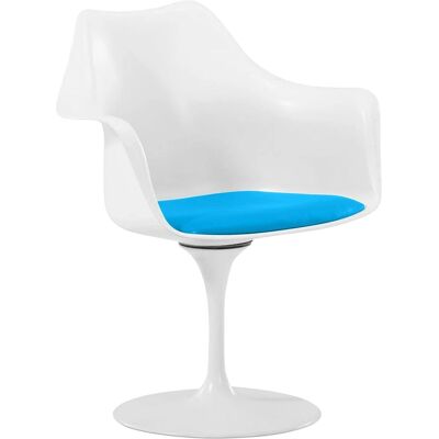 PRIVATEFLOOR Tulipan Swivel Chair - Fabric Turquoise - Office & Dining PRIVATEFLOOR Tulipan Swivel Chair - Fabric Turquoise - Office & Dining