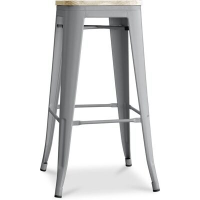 PRIVATEFLOOR Bar Stool Stylix - Metal & Light Wood - 76cm PRIVATEFLOOR Bar Stool Stylix - Metal & Light Wood - 76cm