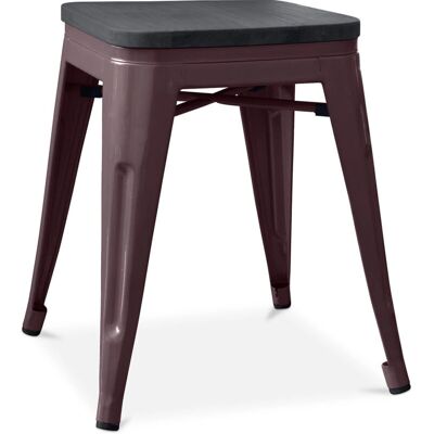 PRIVATEFLOOR Sgabello Industriale in Bronzo - Legno & Acciaio - 46cm - Elegante PRIVATEFLOOR Sgabello Industriale in Bronzo - Legno & Acciaio - 46cm - Elegante