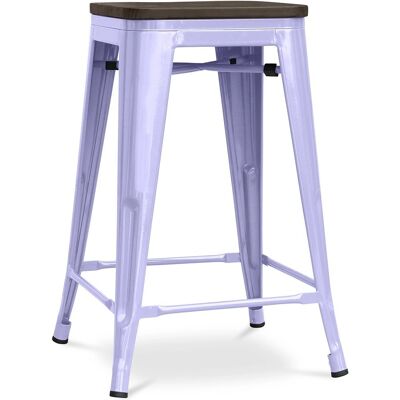 PRIVATEFLOOR Barhocker - Industrielles Design - Holz & Stahl - 60cm - Lavendel PRIVATEFLOOR Barhocker - Industrielles Design - Holz & Stahl - 60cm - Lavendel