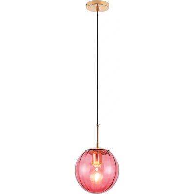 PRIVATEFLOOR Rumi Rosa Lámpara de Techo Retro - Pantalla de Vidrio Esférica PRIVATEFLOOR Rumi Rosa Lámpara de Techo Retro - Pantalla de Vidrio Esférica