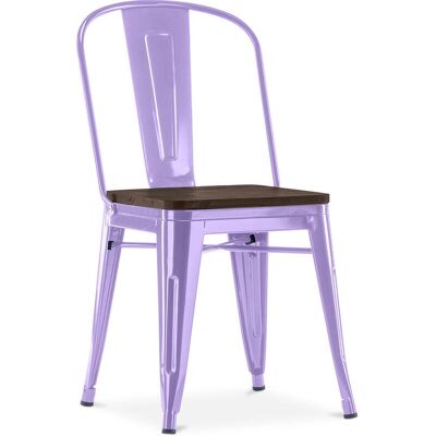 PRIVATEFLOOR - Silla de Comedor Industrial - Morado Pastel PRIVATEFLOOR - Silla de Comedor Industrial - Morado Pastel