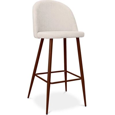 Sgabello da bar PRIVATEFLOOR Evelyne - Design Scandinavo - 76cm - Crema - Metallo con pittura transfer in legno Sgabello da bar PRIVATEFLOOR Evelyne - Design Scandinavo - 76cm - Crema - Metallo con pittura transfer in legno