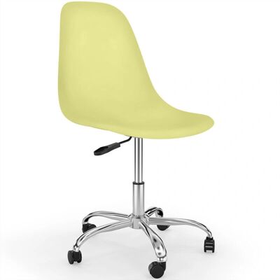 Silla de Oficina PRIVATEFLOOR - Amarillo Pastel - Giratoria, Ajustable, Base de Acero Silla de Oficina PRIVATEFLOOR - Amarillo Pastel - Giratoria, Ajustable, Base de Acero