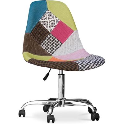 Silla de Oficina Privatefloor con Ruedas - Patchwork - Multicolores - Acero, Tela, Nylon - Muebles de Oficina Silla de Oficina Privatefloor con Ruedas - Patchwork - Multicolores - Acero, Tela, Nylon - Muebles de Oficina
