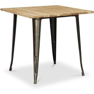 Tavolo da pranzo quadrato Privatefloor - Legno e metallo - Stylix Bronze Tavolo da pranzo quadrato Privatefloor - Legno e metallo - Stylix Bronze