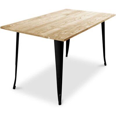 Privatefloor Mesa de Comedor Rectangular Troy Negra - Estilo Industrial Privatefloor Mesa de Comedor Rectangular Troy Negra - Estilo Industrial