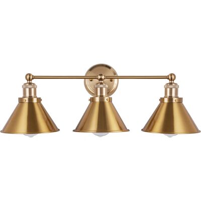 PRIVATEFLOOR Lampada da Parete Vintage Oro - 3 Luci - Metallo - Elegante PRIVATEFLOOR Lampada da Parete Vintage Oro - 3 Luci - Metallo - Elegante