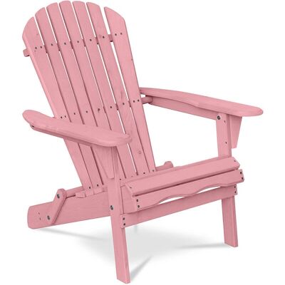 PRIVATEFLOOR Silla Adirondack Rosa Pastel - Diseño Clásico Ergonómico PRIVATEFLOOR Silla Adirondack Rosa Pastel - Diseño Clásico Ergonómico