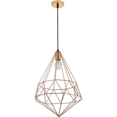 PRIVATEFLOOR Lámpara Colgante Retro Moderna - Metal Dorado - Techo PRIVATEFLOOR Lámpara Colgante Retro Moderna - Metal Dorado - Techo