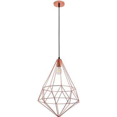 PRIVATEFLOOR Lampada a Soffitto Retrò Moderna - Pendente Geometrico in Oro Rosa PRIVATEFLOOR Lampada a Soffitto Retrò Moderna - Pendente Geometrico in Oro Rosa