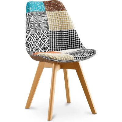 Sedia da Pranzo Scandinava PRIVATEFLOOR Patchwork - Supporto in Legno di Faggio Sedia da Pranzo Scandinava PRIVATEFLOOR Patchwork - Supporto in Legno di Faggio