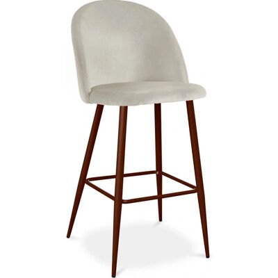 PRIVATEFLOOR Evelyne – Modern Velvet Bar Stool - Scandinavian Style PRIVATEFLOOR Evelyne – Modern Velvet Bar Stool - Scandinavian Style