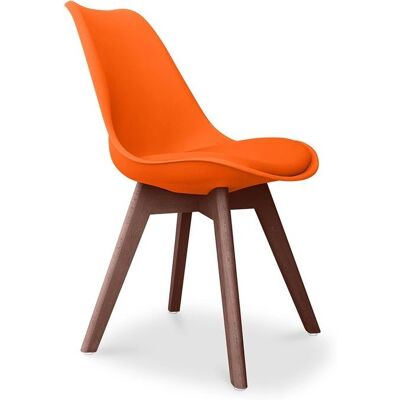Sedia da pranzo stile scandinavo PRIVATEFLOOR - Arancione - Cuoio vegano Sedia da pranzo stile scandinavo PRIVATEFLOOR - Arancione - Cuoio vegano