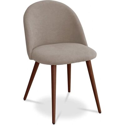 Sedia da pranzo scandinava PRIVATEFLOOR - Imbottita in tessuto - Evelyne Talpa - Gambe in metallo con finitura legno Sedia da pranzo scandinava PRIVATEFLOOR - Imbottita in tessuto - Evelyne Talpa - Gambe in metallo con finitura legno