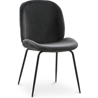 PRIVATEFLOOR Scandinavian Design Velvet Dining Chair - Retro - Gray PRIVATEFLOOR Scandinavian Design Velvet Dining Chair - Retro - Gray